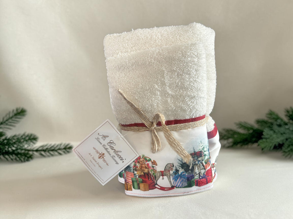 Set Asciugamani Natalizi "Magia delle Feste" (Ospite + Viso)