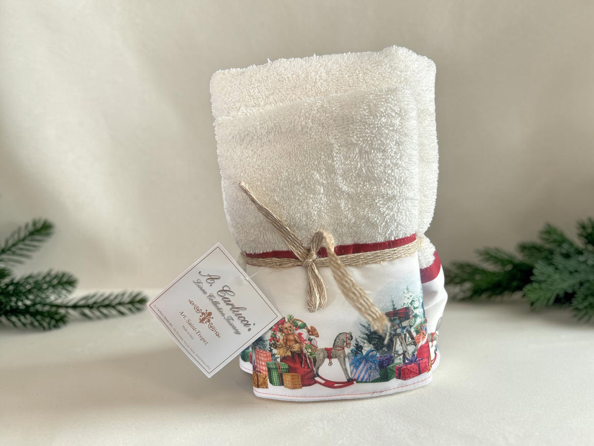 Set Asciugamani Natalizi "Magia delle Feste" (Ospite + Viso)
